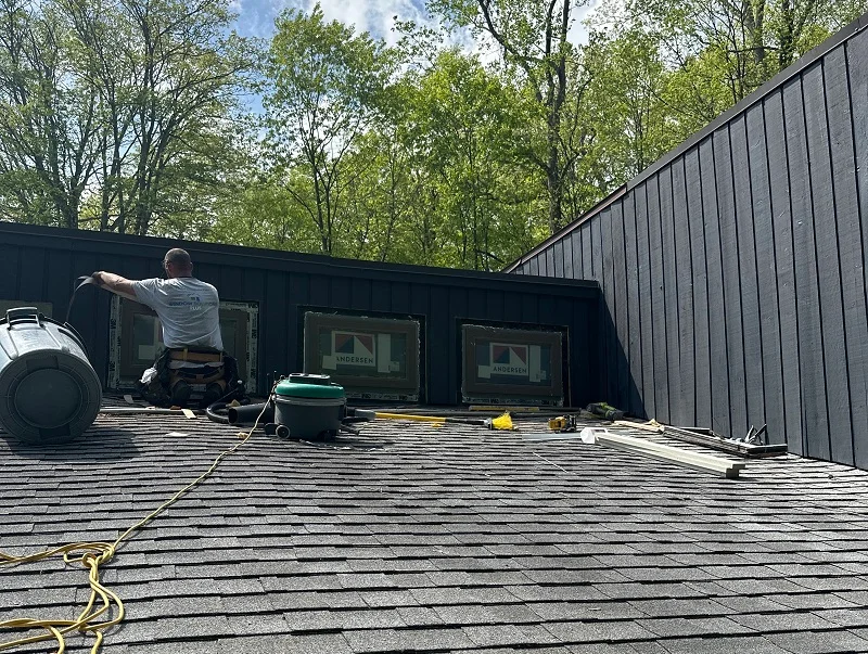 Pound Ridge window installation with clean-up